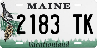 ME license plate 2183TK