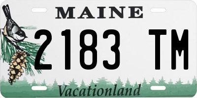 ME license plate 2183TM