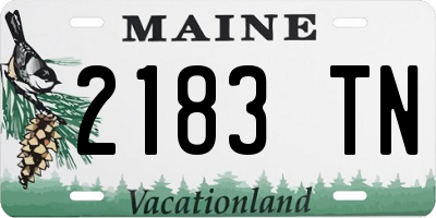 ME license plate 2183TN