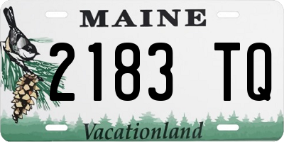 ME license plate 2183TQ