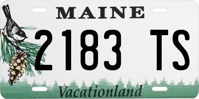 ME license plate 2183TS