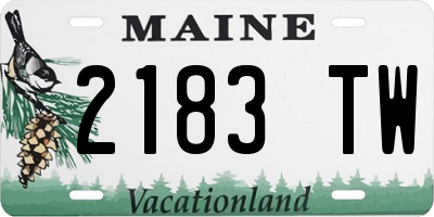 ME license plate 2183TW