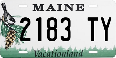ME license plate 2183TY