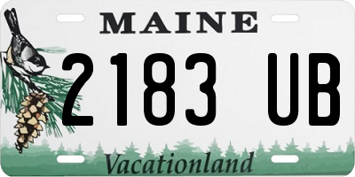 ME license plate 2183UB