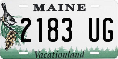 ME license plate 2183UG