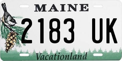 ME license plate 2183UK