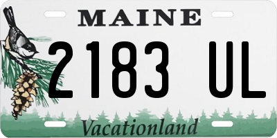 ME license plate 2183UL