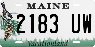 ME license plate 2183UW