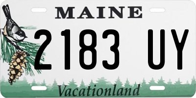 ME license plate 2183UY