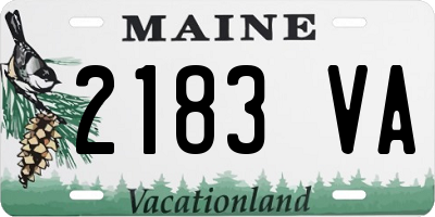 ME license plate 2183VA
