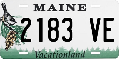 ME license plate 2183VE