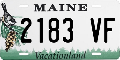 ME license plate 2183VF