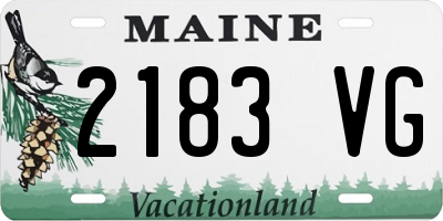 ME license plate 2183VG