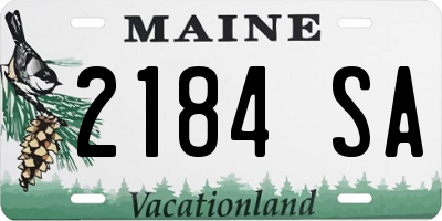 ME license plate 2184SA