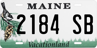 ME license plate 2184SB