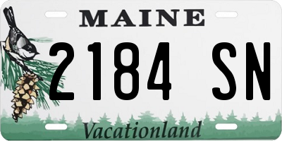 ME license plate 2184SN