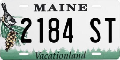 ME license plate 2184ST