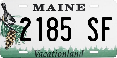 ME license plate 2185SF