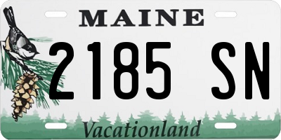 ME license plate 2185SN