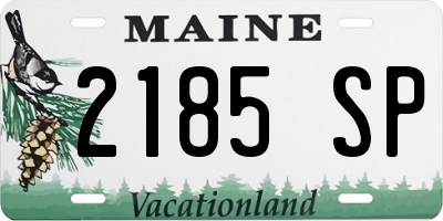 ME license plate 2185SP