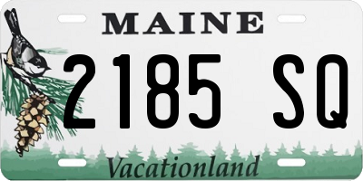 ME license plate 2185SQ