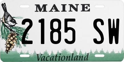 ME license plate 2185SW