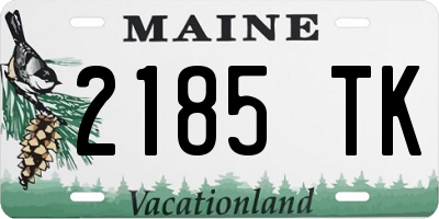ME license plate 2185TK