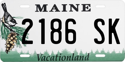 ME license plate 2186SK