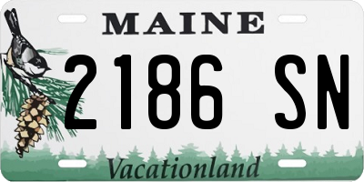 ME license plate 2186SN