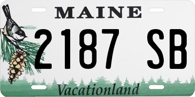 ME license plate 2187SB