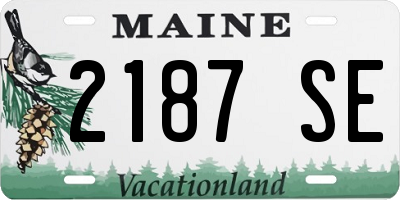 ME license plate 2187SE