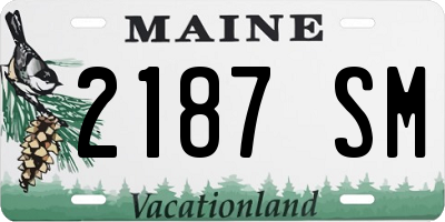 ME license plate 2187SM