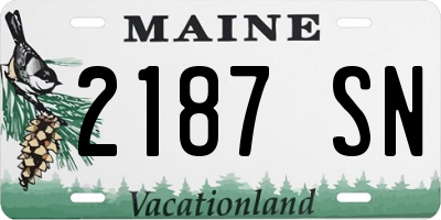 ME license plate 2187SN