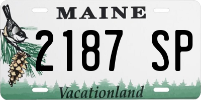 ME license plate 2187SP