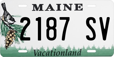 ME license plate 2187SV