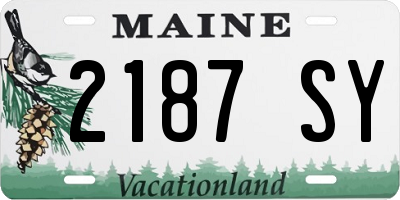 ME license plate 2187SY