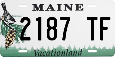 ME license plate 2187TF