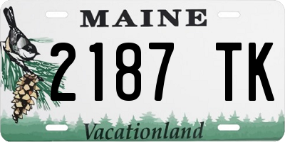 ME license plate 2187TK