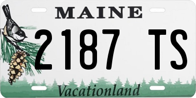 ME license plate 2187TS