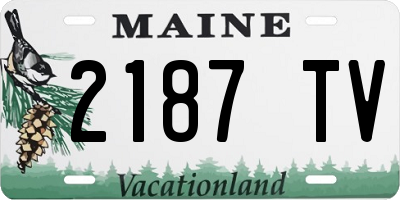 ME license plate 2187TV