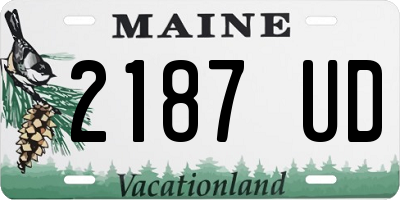 ME license plate 2187UD