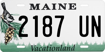 ME license plate 2187UN