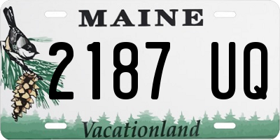 ME license plate 2187UQ