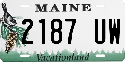 ME license plate 2187UW