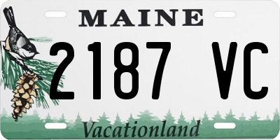 ME license plate 2187VC