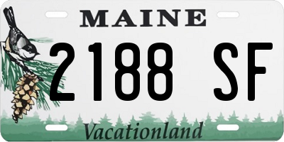 ME license plate 2188SF