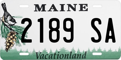 ME license plate 2189SA