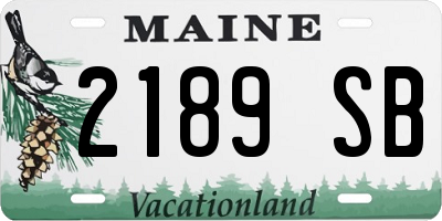 ME license plate 2189SB