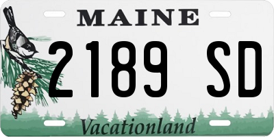 ME license plate 2189SD