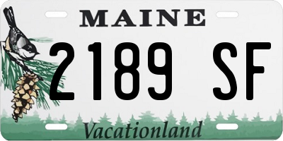 ME license plate 2189SF